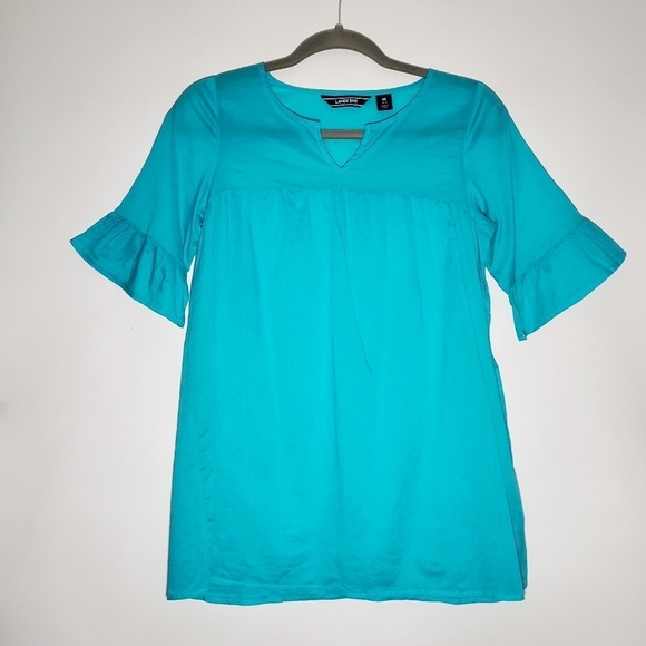 Swimsuit Cover Up Shirt- Girls- LANDS' END- Size Medium- Aqua Blue - Picture 1 of 16